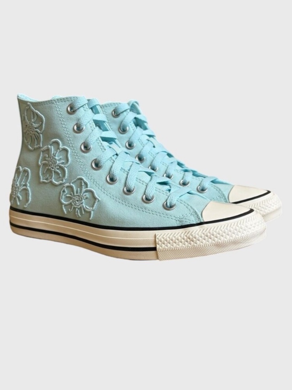 NWB Converse CTAS Hi Floral Sneakers Women's Size 8 Rained Out Blue Pastelcore